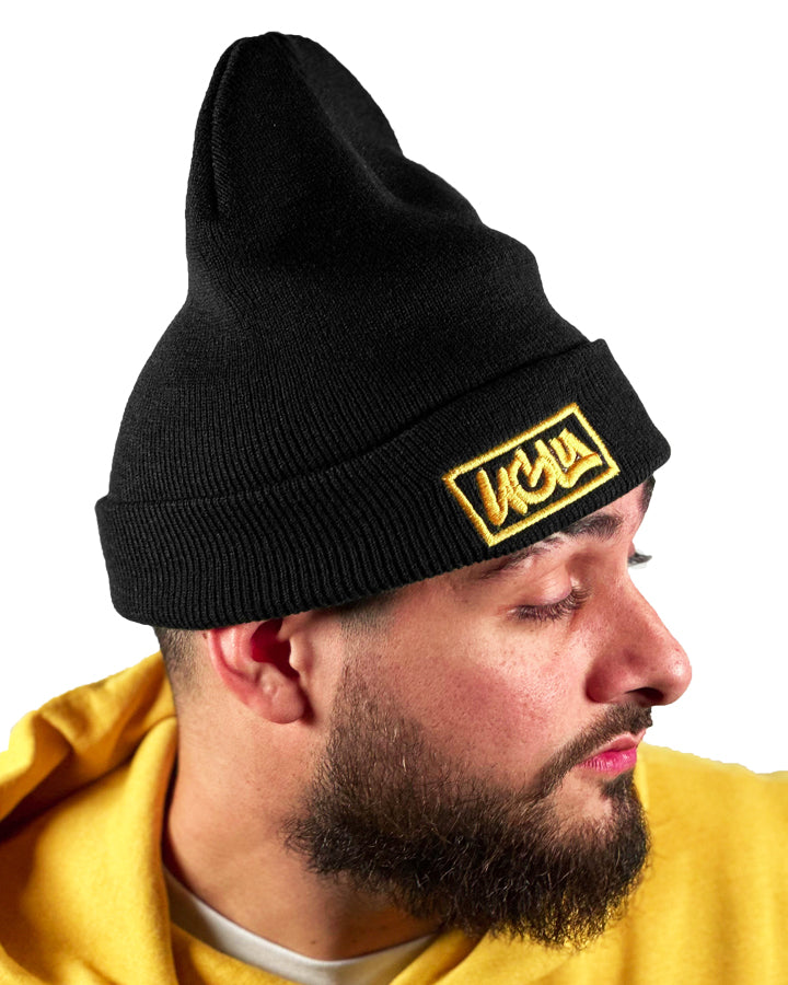 Beanie gold Black ugly